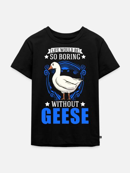 Gänse Geschenk Gänseliebhaber Gänsezüchter - Kinder Premium Bio T-Shirt - Schwarz