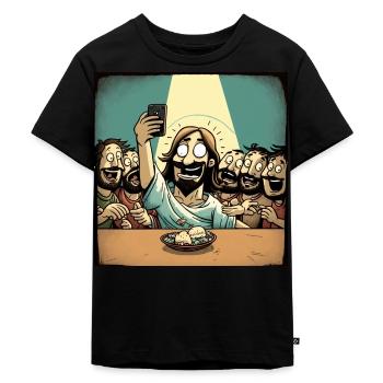 Jesus macht ein Selfie während des letzten Abendmahls - Kinder Premium Bio T-Shirt - Schwarz - Vorne - Mikhail (115cm)