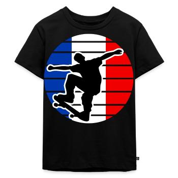 Skateboarding Frankreich - Kinder Premium Bio T-Shirt - Schwarz - Vorne - Mikhail (115cm)