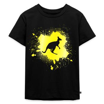 Känguru - Kinder Premium Bio T-Shirt - Schwarz - Vorne - Mikhail (115cm)