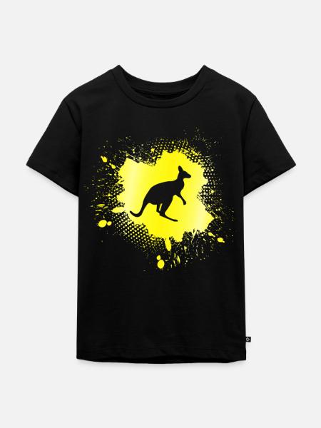 Känguru - Kinder Premium Bio T-Shirt - Schwarz