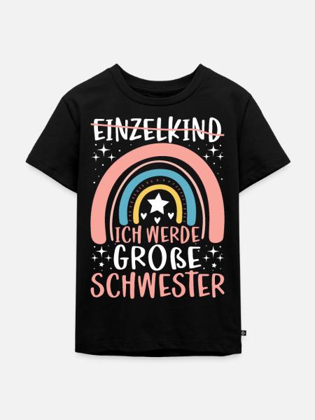 Ich Werde Große Schwester - Kinder Premium Bio T-Shirt - Schwarz