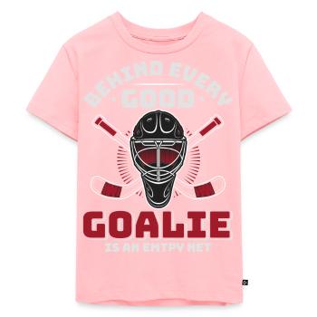 Eishockey Tormann Goalie , Eis Hockey - Kinder Premium Bio T-Shirt - Rosa - Vorne - AI Model Kid Female (0cm)