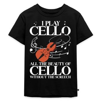 Cello -Musikinstrument - Kinder Premium Bio T-Shirt - Schwarz - Vorne - Mikhail (115cm)