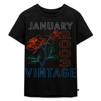 Baujahr 2003 Januar geboren Geschenkidee - Kinder Premium Bio T-Shirt - Schwarz - Vorne - Mikhail (115cm)