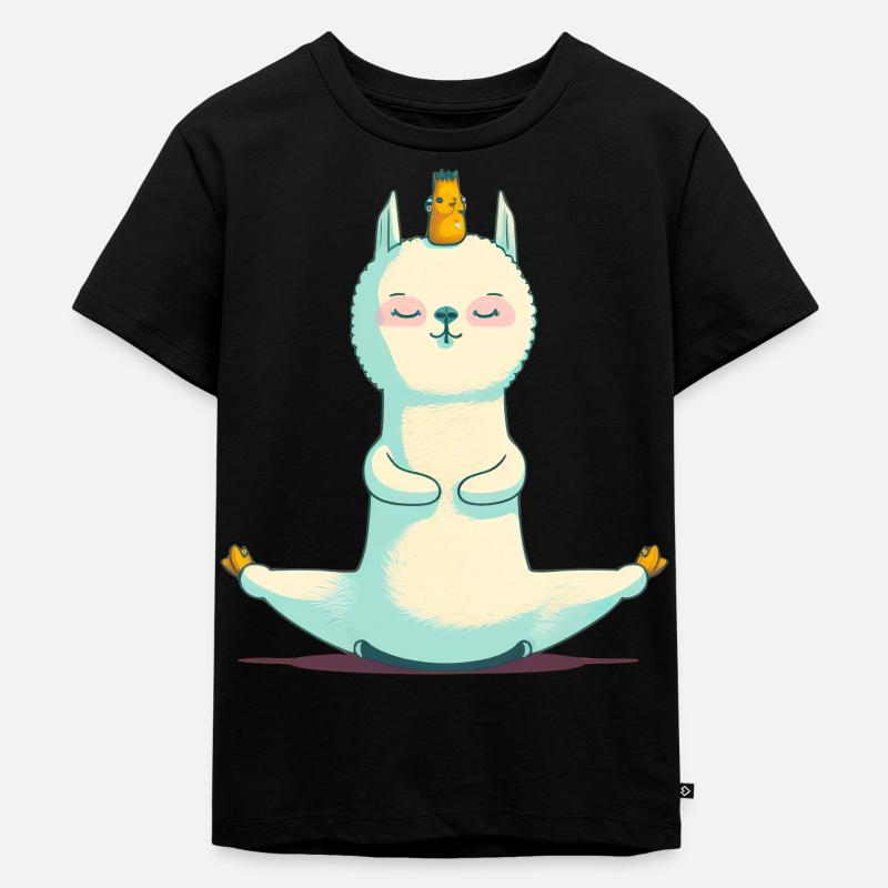 Yogallama - Kinder Premium Bio T-Shirt - Schwarz