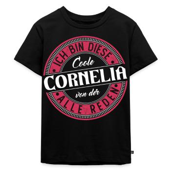 Cornelia Geschenkidee Geschenk Geburtstag - Kinder Premium Bio T-Shirt - Schwarz - Vorne - Mikhail (115cm)