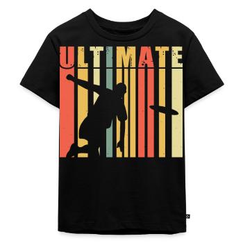 Ultimate Frisbee & Disc Golf Frisbee Design - Kinder Premium Bio T-Shirt - Schwarz - Vorne - Mikhail (115cm)