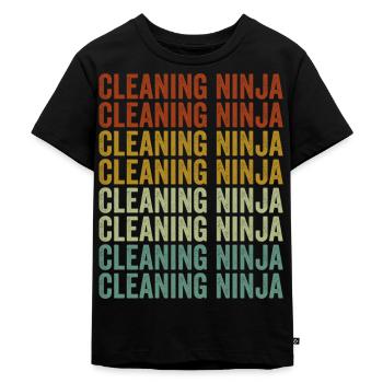 Cleaning Ninja School Caretaker Cleaning Ninja - Kids Premium Organic T-Shirt - black - Front - Mikhail (115cm)
