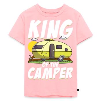 King Of The Camper Funny Camping - Kids Premium Organic T-Shirt - rose - Front - AI Model Kid Female (0cm)