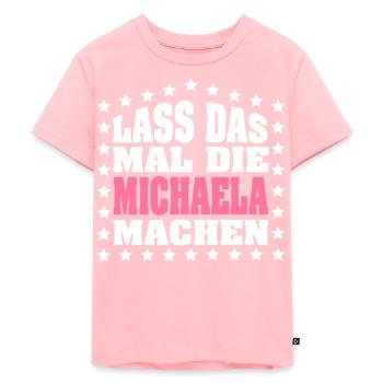 Lass das mal die MICHAELA machen Vornamen Spruch - Kinder Premium Bio T-Shirt - Rosa - Vorne - AI Model Kid Female (0cm)