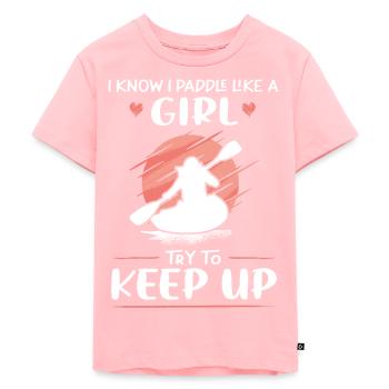 Fun Kayker & Paddle & Kayak - Kids Premium Organic T-Shirt - rose - Front - AI Model Kid Female (0cm)