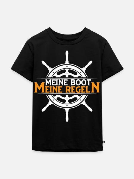 Mein Boot meine Regeln - Kinder Premium Bio T-Shirt - Schwarz