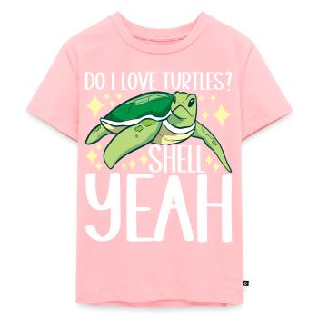 Turtle Turtle Aquatic turtle - Kids Premium Organic T-Shirt - rose - Front - AI Model Kid Female (0cm)