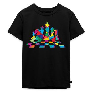 Schach Polygon Schachfigur - Kinder Premium Bio T-Shirt - Schwarz - Vorne - Mikhail (115cm)
