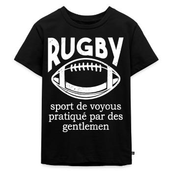 Rugby Homme Humour Rugbyman - T-shirt Premium bio Enfant - noir - Devant - Mikhail (115cm)