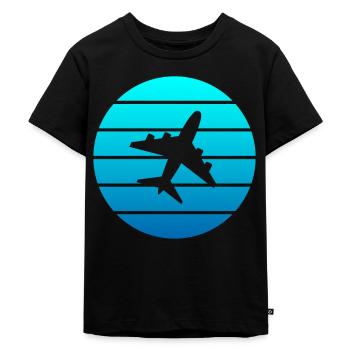 Flugzeug - Kinder Premium Bio T-Shirt - Schwarz - Vorne - Mikhail (115cm)