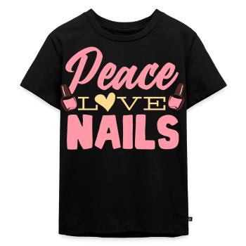 Nagelentechniker, Nagelservice, Nägel, Nagelstalon - Kinder Premium Bio T-Shirt - Schwarz - Vorne - Mikhail (115cm)