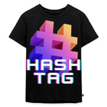 Hashtag - Kinder Premium Bio T-Shirt - Schwarz - Vorne - Mikhail (115cm)
