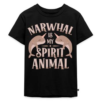 Le narval est mon animal spirituel-marin-licorne animal - T-shirt Premium bio Enfant - noir - Devant - Mikhail (115cm)