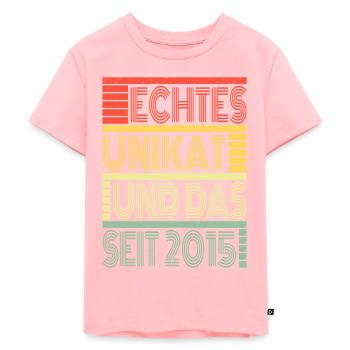 Echtes Unikat Seit 2015 Geboren 2015 Geburtstag - Kinder Premium Bio T-Shirt - Rosa - Vorne - AI Model Kid Female (0cm)