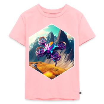 Drohne Fliegen Quadrocopter - Kinder Premium Bio T-Shirt - Rosa - Vorne - AI Model Kid Female (0cm)