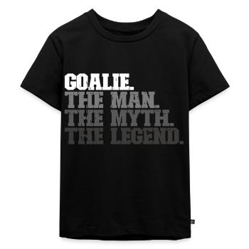 Football goalkeeper of the football goalkeeper - Kids Premium Organic T-Shirt - black - Front - Mikhail (115cm)