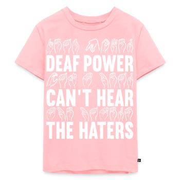 Deaf Deaf and Dumb Deaf - Kids Premium Organic T-Shirt - rose - Front - AI Model Kid Female (0cm)