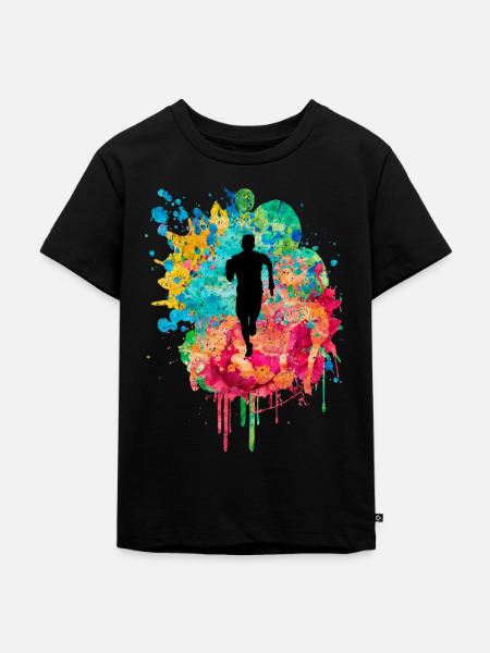 Jogging und Laufen - Kinder Premium Bio T-Shirt - Schwarz