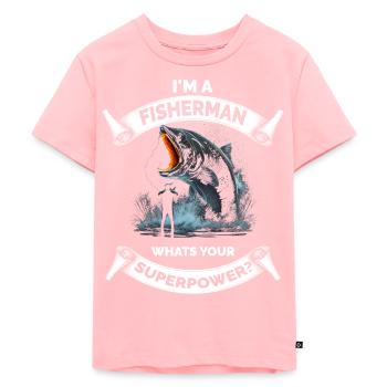 Retro Fishing Funny - Kids Premium Organic T-Shirt - rose - Front - AI Model Kid Female (0cm)
