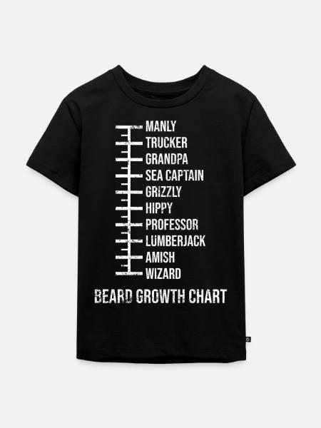 Bartmaßstabelle Länge Lustiges - Kinder Premium Bio T-Shirt - Schwarz