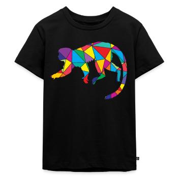 Low Poly Affe Geometrie Polygon Affe - Kinder Premium Bio T-Shirt - Schwarz - Vorne - Mikhail (115cm)