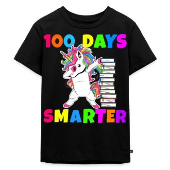 100 days of smart school beginner school enrollment - Kids Premium Organic T-Shirt - black - Front - Mikhail (115cm)