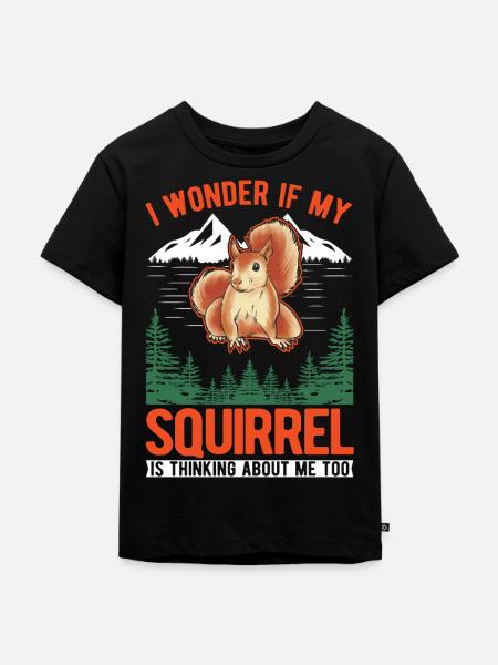 Eichhörnchen Geschenk Grauhörnchen Squirrel - Kinder Premium Bio T-Shirt - Schwarz