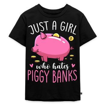 Juste une fille qui déteste les tirelires - T-shirt Premium bio Enfant - noir - Devant - Mikhail (115cm)
