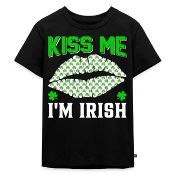 Kiss me i'm Irish St. Patrick's Day - Kids Premium Organic T-Shirt - black - Front - Mikhail (115cm)