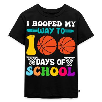100 Days School Beginners Basketball colorful - Kids Premium Organic T-Shirt - black - Front - Mikhail (115cm)