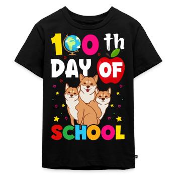 100 jours école école enfant école débutants chiens - T-shirt Premium bio Enfant - noir - Devant - Mikhail (115cm)