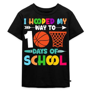 100 Days School Beginners Basketball colorful - Kids Premium Organic T-Shirt - black - Front - Mikhail (115cm)
