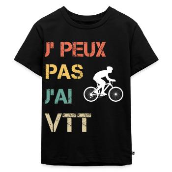 Je peux pas j'ai VTT vintage drôle - T-shirt Premium bio Enfant - noir - Devant - Mikhail (115cm)