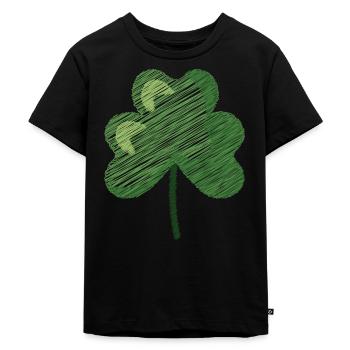 Kleeblatt st patricks day - Kinder Premium Bio T-Shirt - Schwarz - Vorne - Mikhail (115cm)