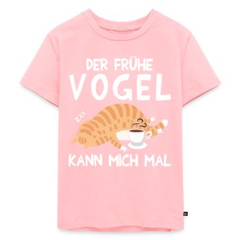Le lève-tôt Can Me Cat - T-shirt Premium bio Enfant - rose - Devant - AI Model Kid Female (0cm)