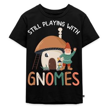 Gnome - Gnomsammeln - Gnome -Sammler - Kinder Premium Bio T-Shirt - Schwarz - Vorne - Mikhail (115cm)