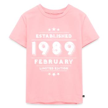 Anniversaire en février 1989 - février - T-shirt Premium bio Enfant - rose - Devant - AI Model Kid Female (0cm)