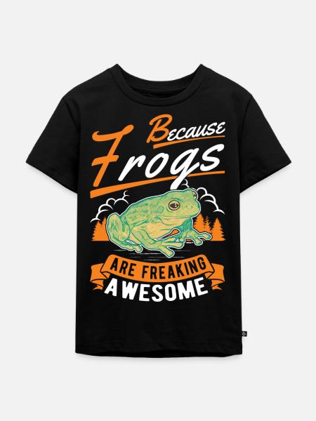 Frosch Geschenk Laubfrosch - Kinder Premium Bio T-Shirt - Schwarz