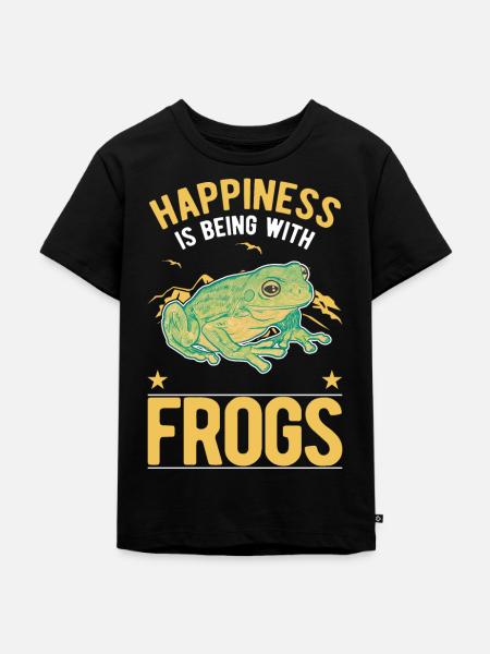 Frosch Glück Laubfrosch - Kinder Premium Bio T-Shirt - Schwarz
