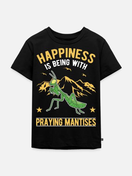 Gottesanbeterin Mantis Fangschrecke - Kinder Premium Bio T-Shirt - Schwarz