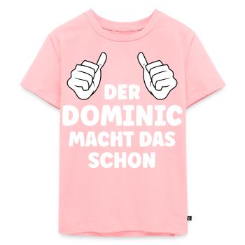 Dominic Lustiger Spruch Vorname Name Dominic - Kinder Premium Bio T-Shirt - Rosa - Vorne - AI Model Kid Female (0cm)