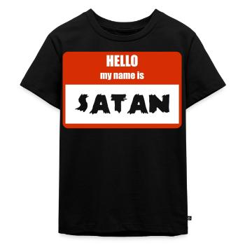 Plaque signalétique effrayante d’Halloween avec - T-shirt Premium bio Enfant - noir - Devant - Mikhail (115cm)
