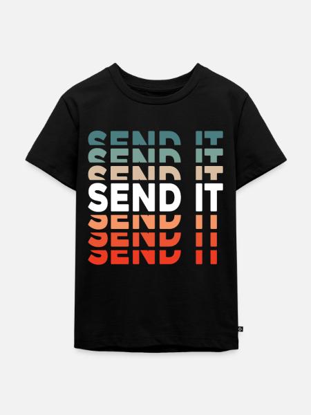 Retro Send It - Kinder Premium Bio T-Shirt - Schwarz